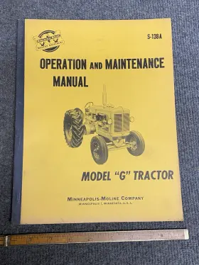 S-138A MINNEAPOLIS MOLINE Tractor Operation Manual