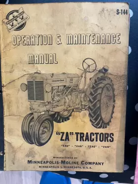 S-144 MINNEAPOLIS MOLINE Za Owners Operation Manual Reprint