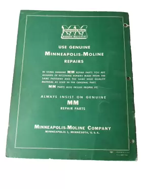 S-176 MINNEAPOLIS MOLINE Service Repair Catalog Harrow #2