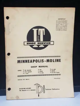 S-344 MINNEAPOLIS-MOLINE Service Manual