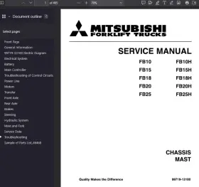 FB25H MITSUBISHI Forklift Service Repair Manual Pdf Usb
