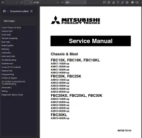 FBC30KL MITSUBISHI Forklift Service Repair Manual Pdf Usb