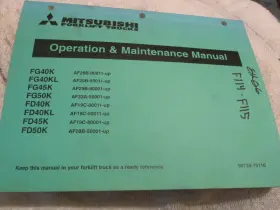 FG40KL MITSUBISHI Forklift Operation Manual Book