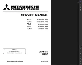 FG50C MITSUBISHI Gas Lp Pnuematic Tire Forklift Service Pdf #2