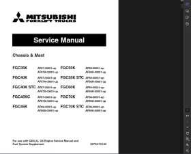FGC40K MITSUBISHI Gas Lp Cushion Tire Forklift Service Engine #2