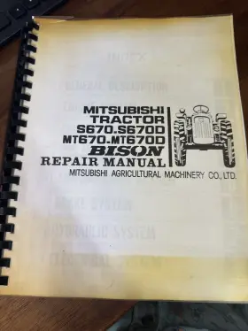 MT670.MT670D MITSUBISHI Bison Tractor Service Repair Manual