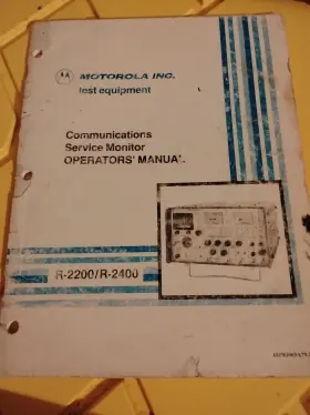 R-2400 MOTOROLA Manual Service R-2400 MOTOROLA Manual Service