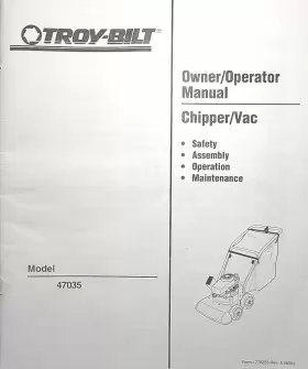 102-658-000 Troy Walk Chipper Shredder Vacuum Manual