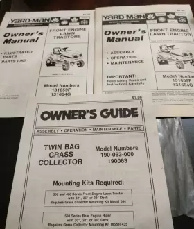 131664G Yard Lawn Tractor Owners Service Instruction Manuals