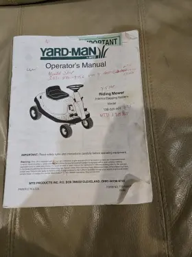 13B-325-401 Yardbug Riding Mower Operators Manual Lists #2
