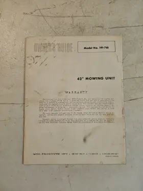 192-761 Mowing Unit Owners Manual