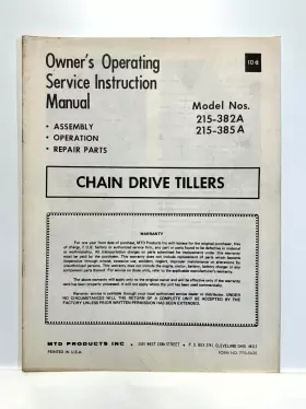 215-382A Drive Chain Tillers Operating Service Owners Manual