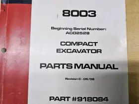 8003 MUSTANG Excavator Manual
