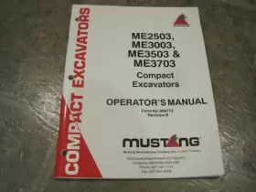 909773 MUSTANG Excavator Operators Manual