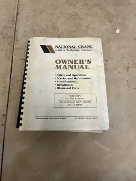 23689 NATIONAL CRANE Owners Manual