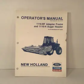 1116-H NEW HOLLAND Adapter Frame Auger Header Operators