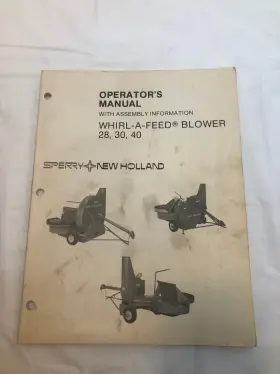 43002835 NEW HOLLAND Sperry Whirl Blower Operators Manual