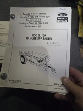 5016510 NEW HOLLAND Manure Spreader Service Catalog Manual