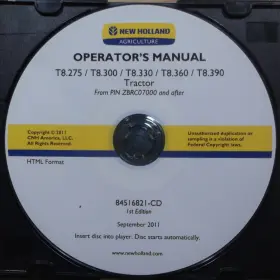 84516821 NEW HOLLAND Operation Cd Manual