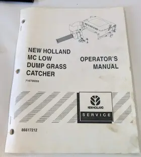 86617212 NEW HOLLAND Dump Grass Operators Manual