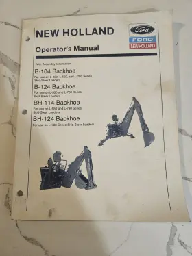 BH-124 NEW HOLLAND Owners Manual Book