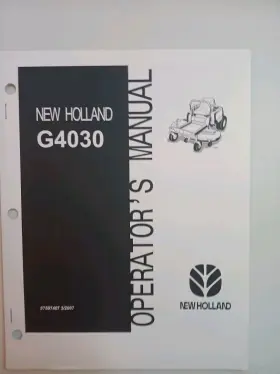 G4030 NEW HOLLAND Riding Mower Operators Service Manual
