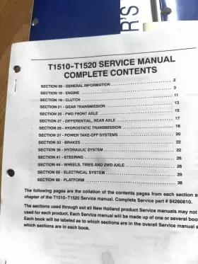T1530 NEW HOLLAND Tractor Repair Operators Manual Set #3