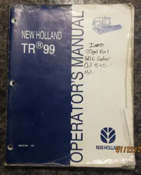 TR-99 NEW HOLLAND Combine Operator Operation Manual Book