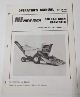 986805 NEW IDEA Avco Ear Corn Harvester Operators Manual