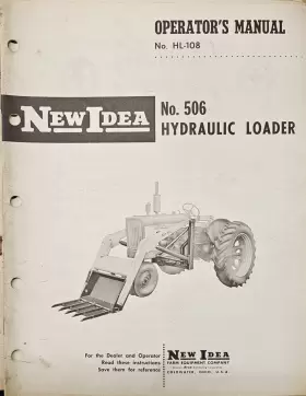 HL-108 NEW IDEA Hydraulic Loader Operators Manual Farm