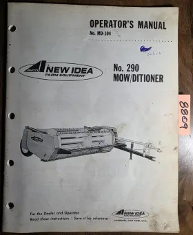 MD-104 NEW IDEA Mow Ditioner Mower Conditioner Operator