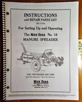 S-175 NEW IDEA Manure Spreader Owners Operators Manual