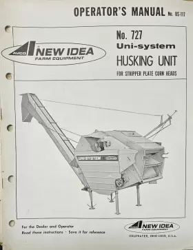 US-117 NEW IDEA Uni Husking Unit Operators Manual Farm