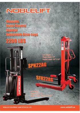 SFH22AG NOBLE LIFT Manual Pallet Stacker Feet Inchs