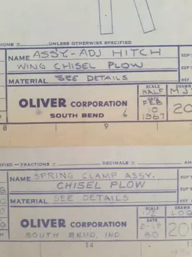 205708BW OLIVER Set Blueprints South Bend Plant