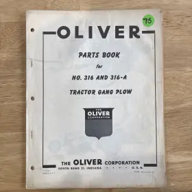 316-A OLIVER Tractor Gang Plow Book Manual
