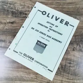 752589928083 OLIVER Disc Harrow Point Hitch Operators Manual