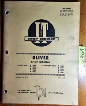 G750 OLIVER Cockshutt Tractor Service Manual