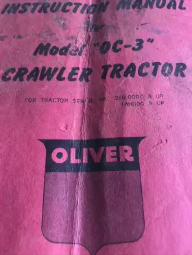 OC-3 OLIVER Instruction Manual Crawler Tractor #3