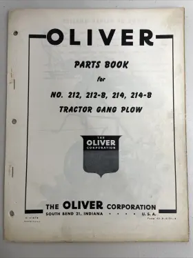 S2-9-A151-4 OLIVER Tractor Gang Plow Book Manual
