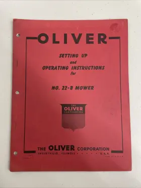S5-4-017-4 OLIVER Mower Setting Up Operating Manual