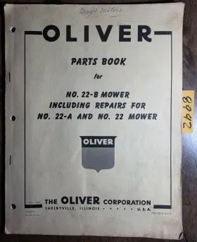 S5-9-017-6 OLIVER Mower Book Manual