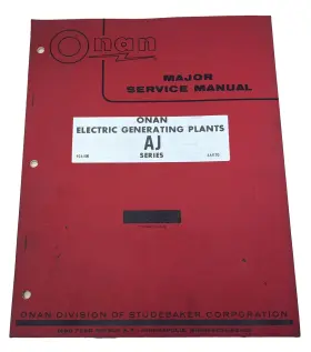 4AK70 ONAN Electric Generating Plants Aj Service Repair