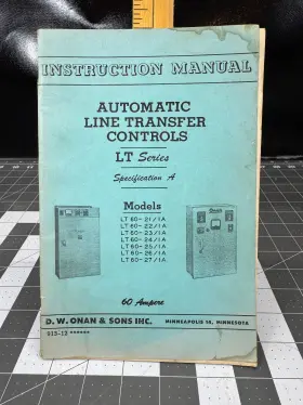 913-12 ONAN Instruction Manual Automatic Line Transfer