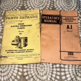 924-9 ONAN Electric Generating Plants Aj Catalog Manual
