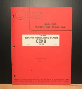 927-503 ONAN Cckb Service Manual Electric Generating Plants