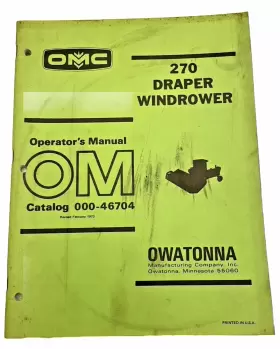 000-46704 OWATONNA Manual Omc Operators Draper Windrower