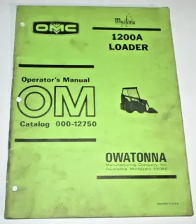 1200A OWATONNA Mustang Omc Skid Steer Loader Operators Manual
