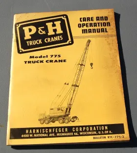 RTC-775-2 P-H Harnischfeger Crane Care Operation Manual