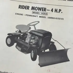 1435A PENNCRAFT Jc Penny Riding Lawn Mower Tractor Manual #2